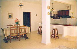 Dining-corner and kitchen